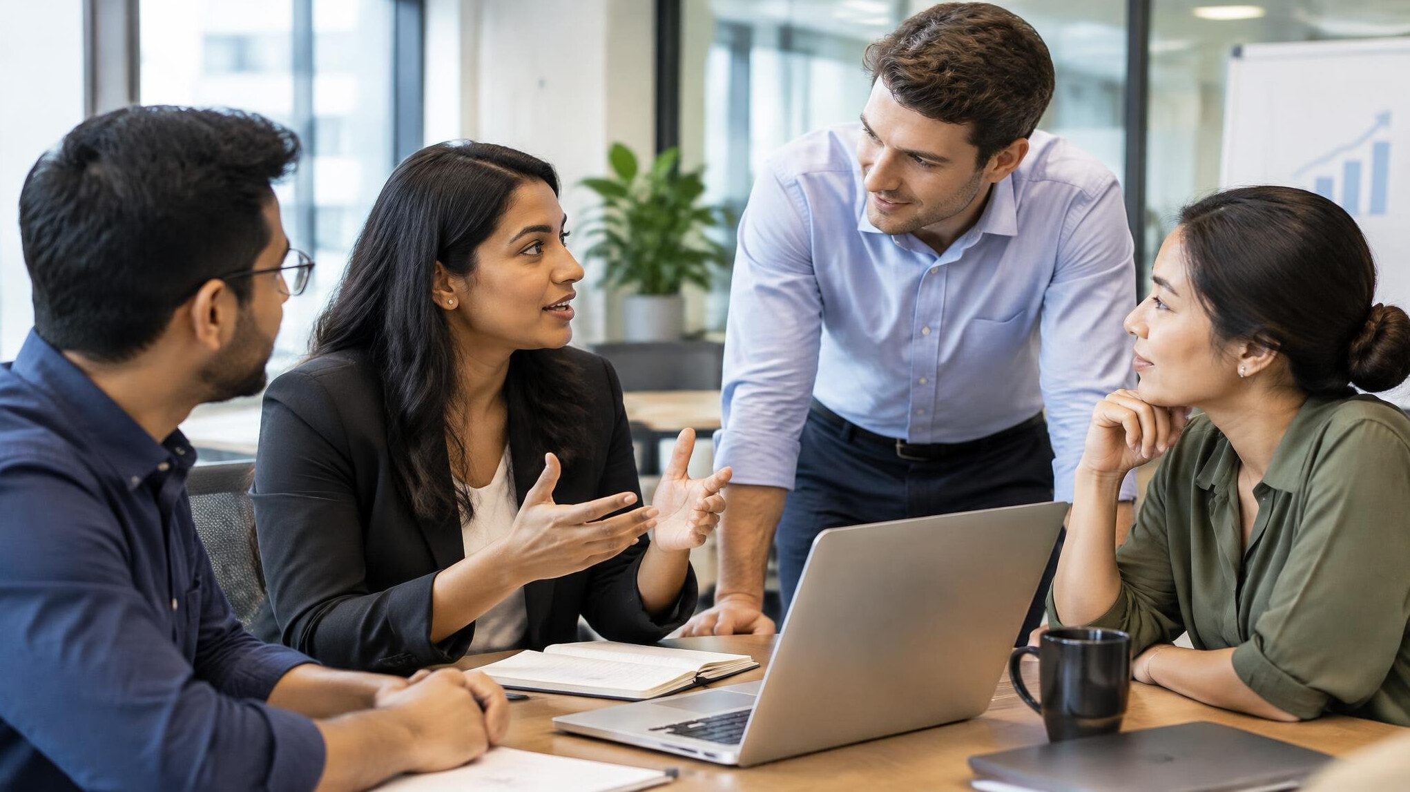 team discussion in office