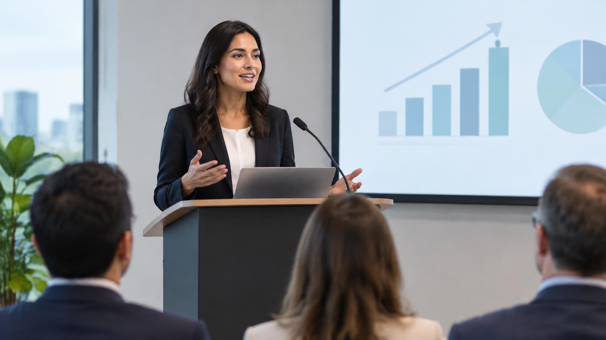 person giving presentation at work